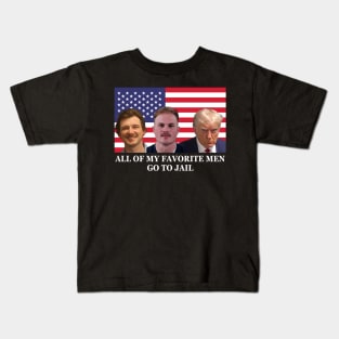 All Of My Favorite Men Go To Jail USA Flag Kids T-Shirt